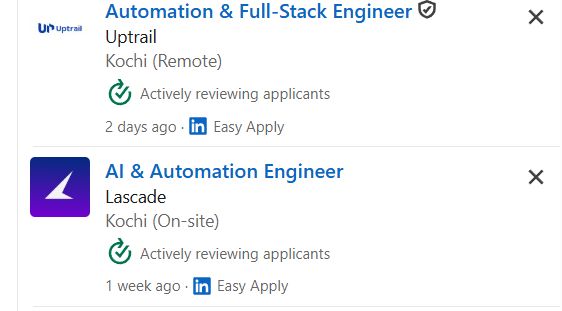 AI Automation with n8n & Make.com internship jobs in Alappuzha
