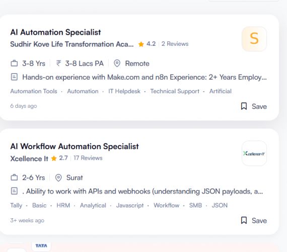 AI WhatsApp Automation internship jobs in Cochin