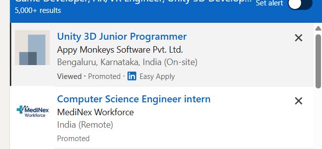 AR/VR Development (Unity) internship jobs in Kasaragod