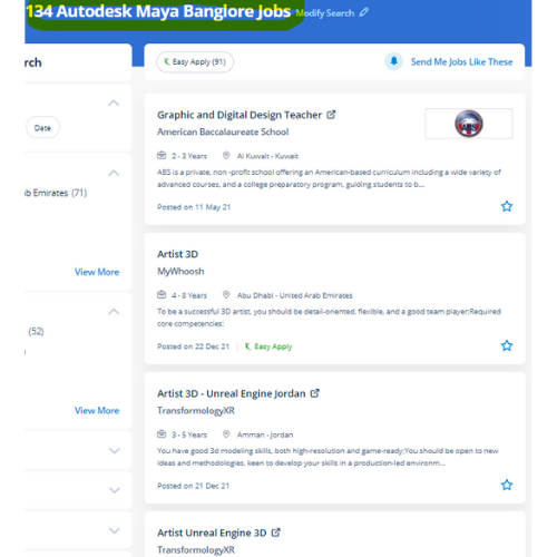 Autodesk Maya internship jobs in Alappuzha