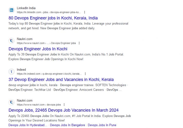 DevOps internship jobs in Idukki