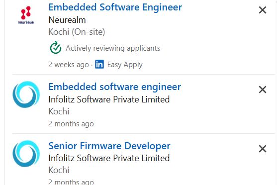 Embedded Systems & Edge AI internship jobs in Pathanamthitta