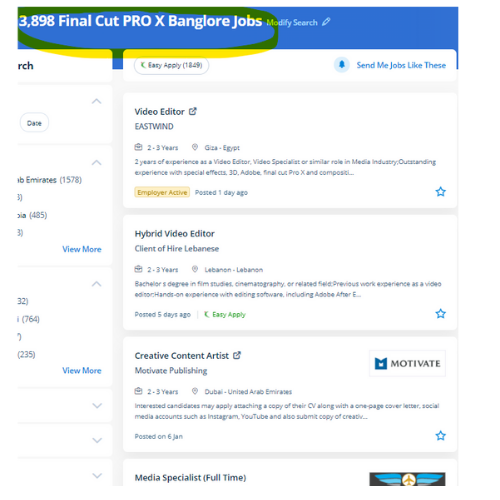 Final Cut Pro X internship jobs in Chalakudy