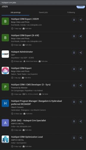 HubSpot CRM internship jobs in Kerala