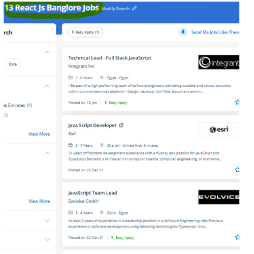 React JS internship jobs in Kottayam