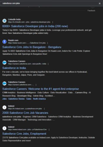 SalesForce internship jobs in Kasaragod